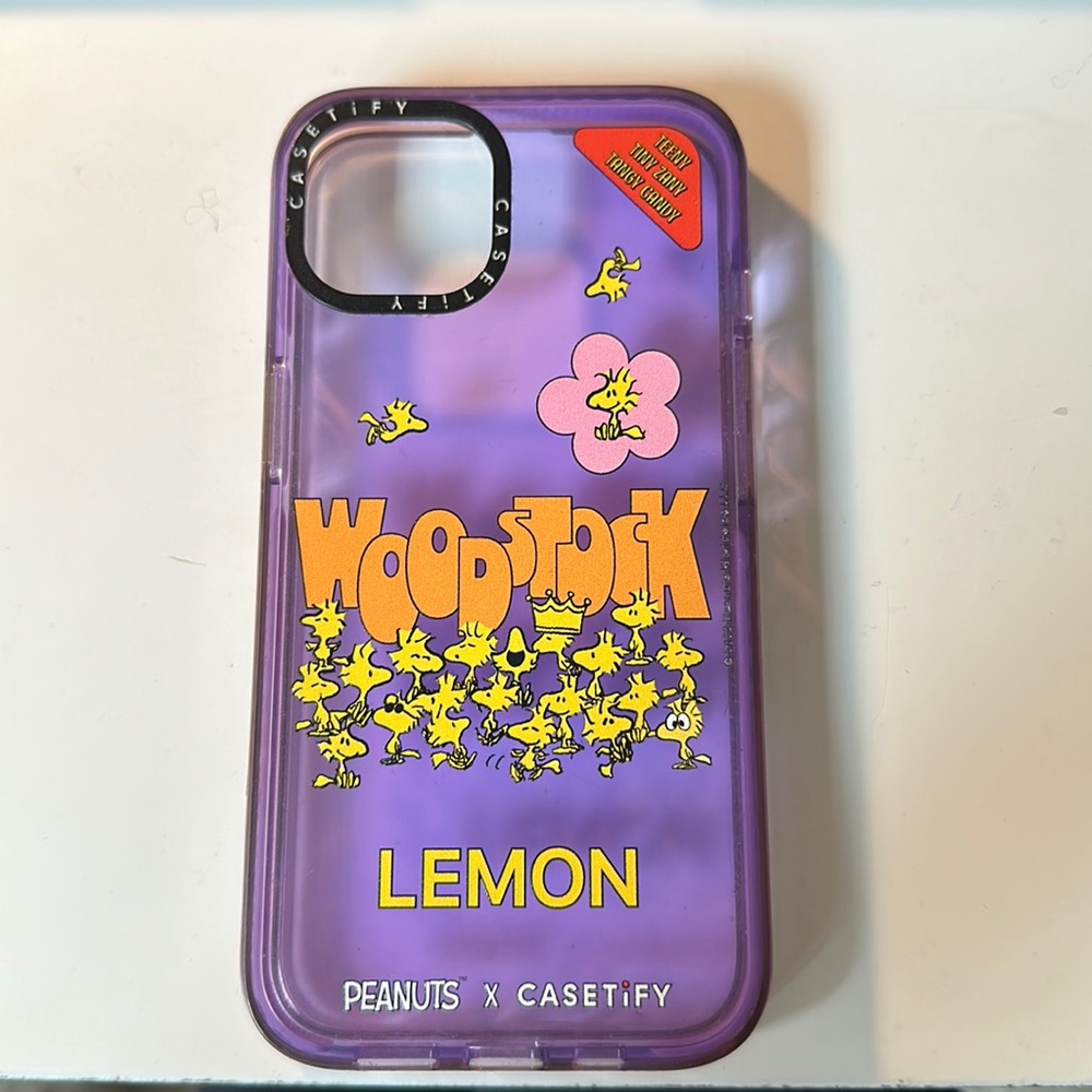 Peanuts x Casetify Iphone 13 case, Woodstock purple